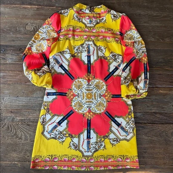 Dolce & Gabana 2011 vintage silk sheath dress swords and filigree - Picture 11 of 16